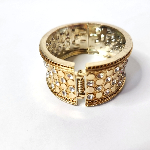 Women's Rhinestone Cuff Bracelet - Picture 3 of 5